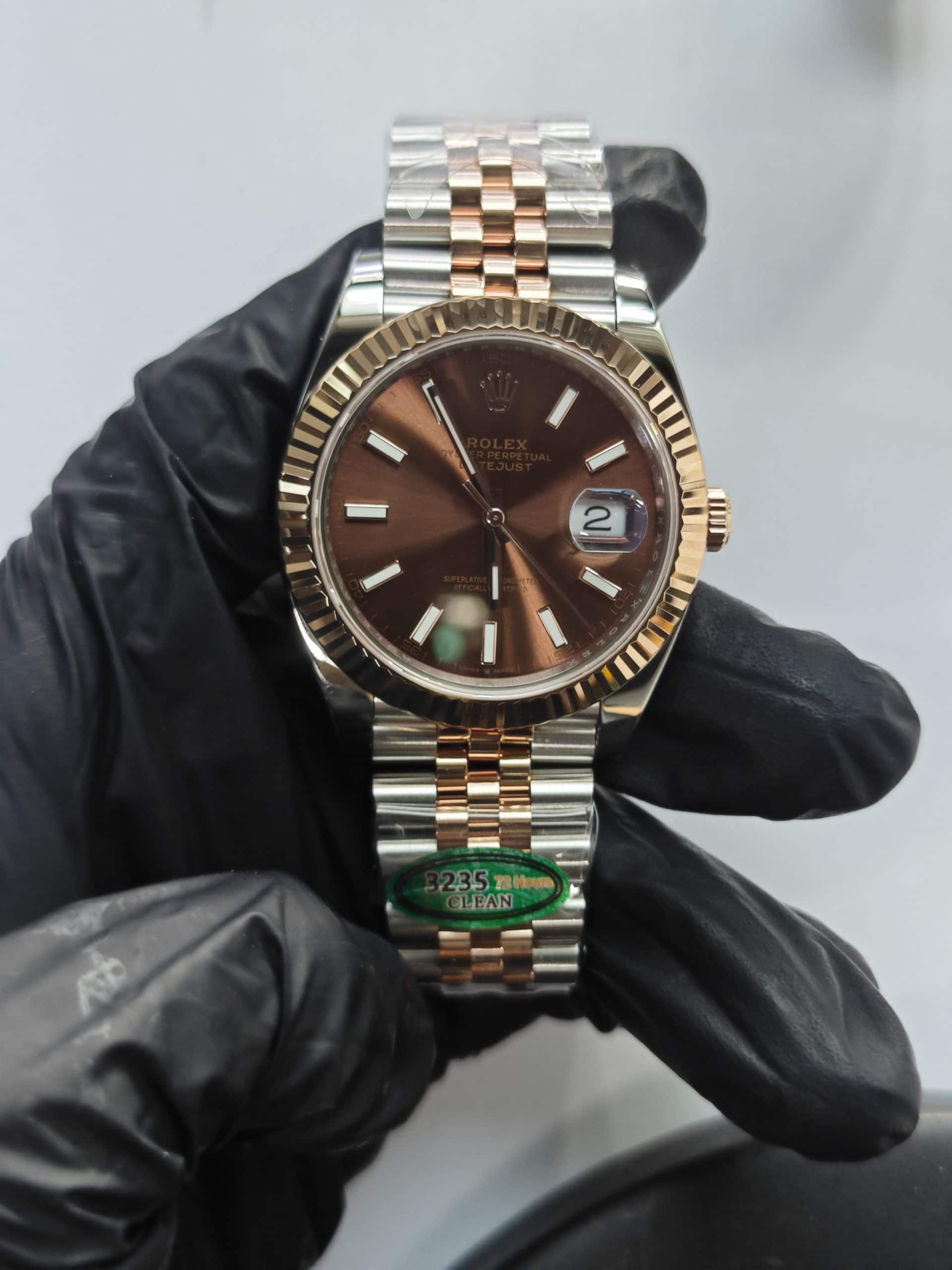 Clean Factory Datejust 41mm 126331Jubilee Two-Tone, Chocolate Dial, Gold Fluted Bezel