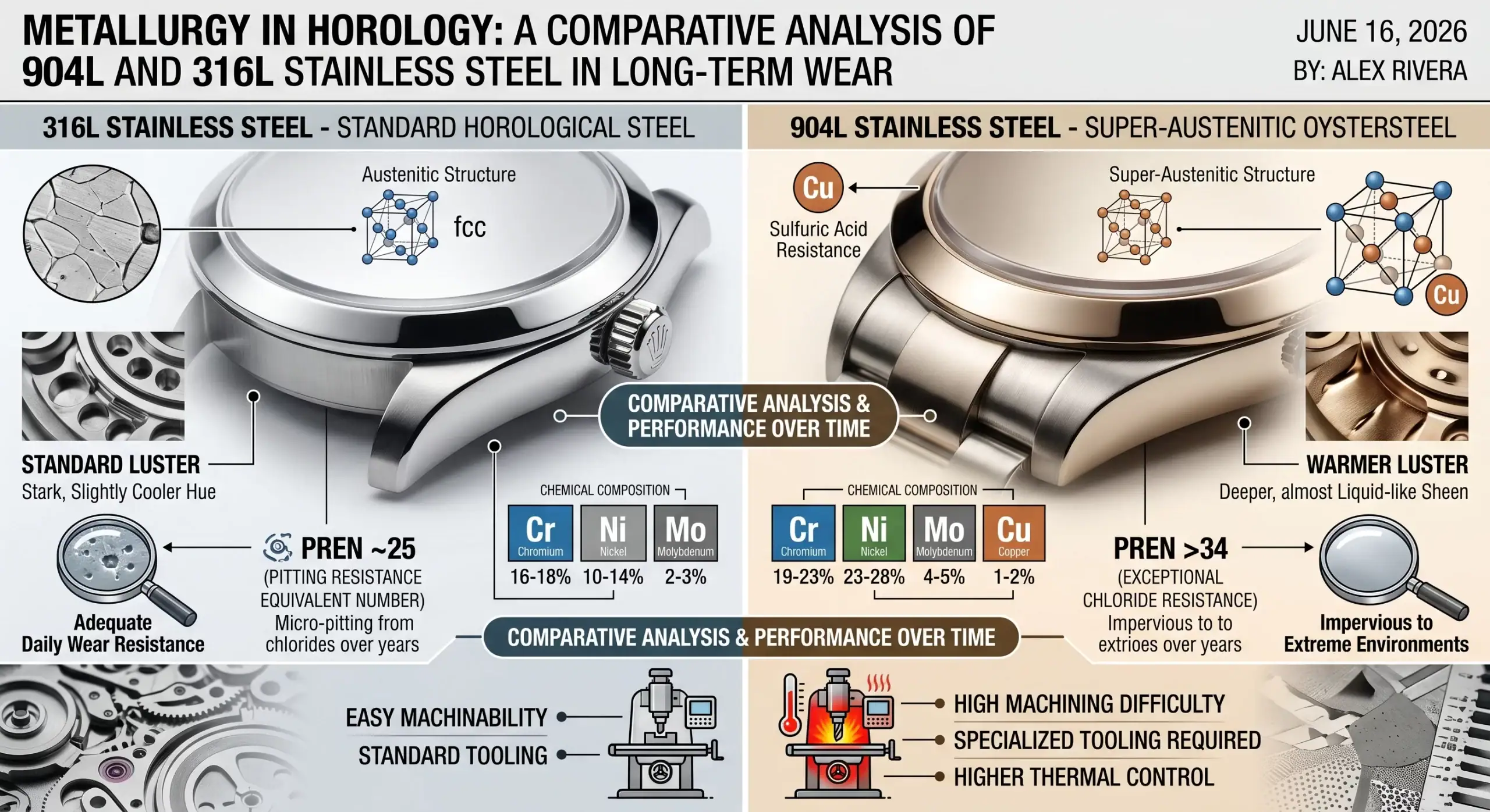 904L and 316L Stainless Steel in Long-Term Wear