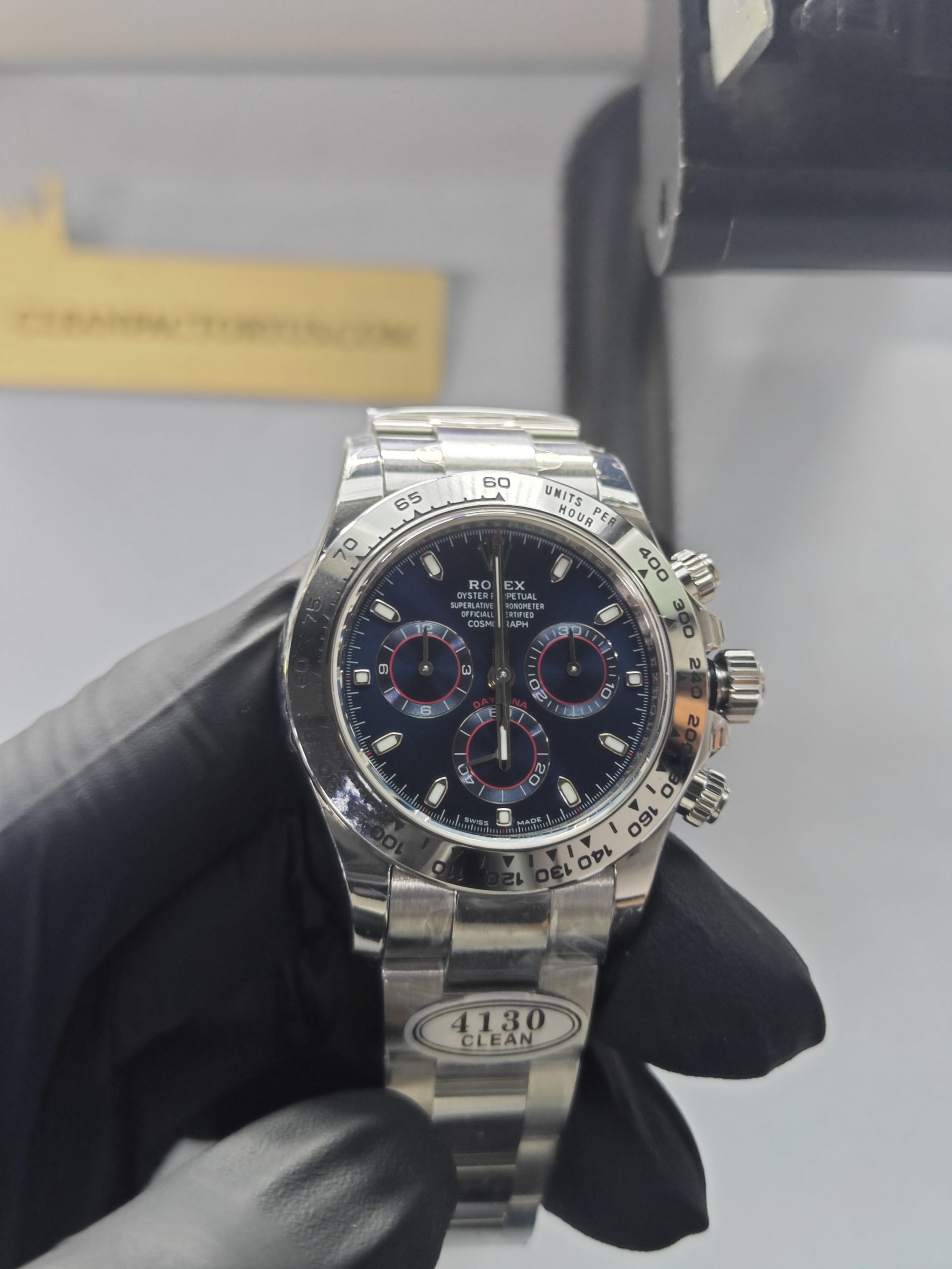 Clean Factory Daytona 116509 Blue Dial, White Gold wrapped