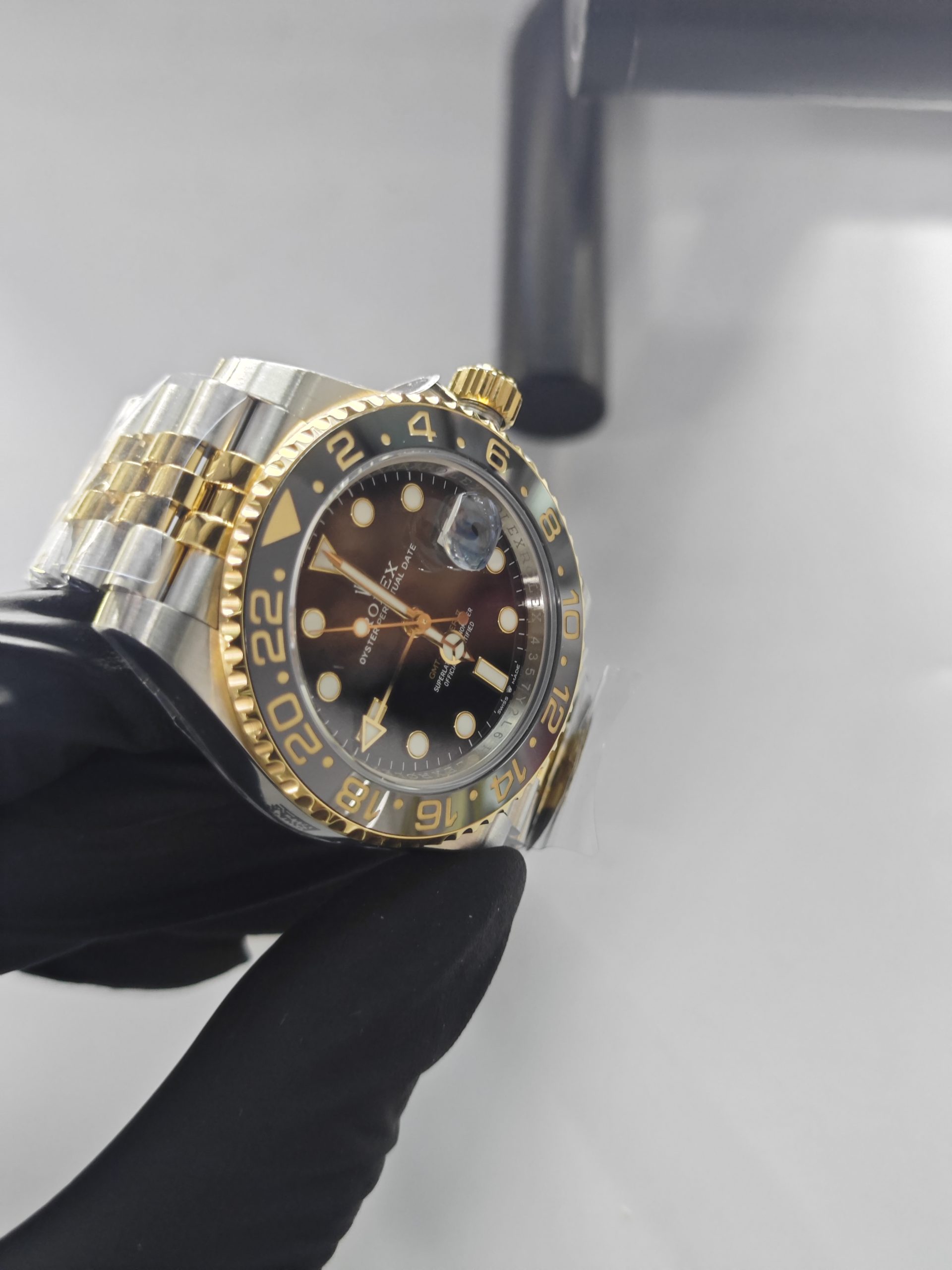 Clean Factory GMT Master II 126713GRNR Jubilee, Black/Grey Ceramic Bezel, Two-tone