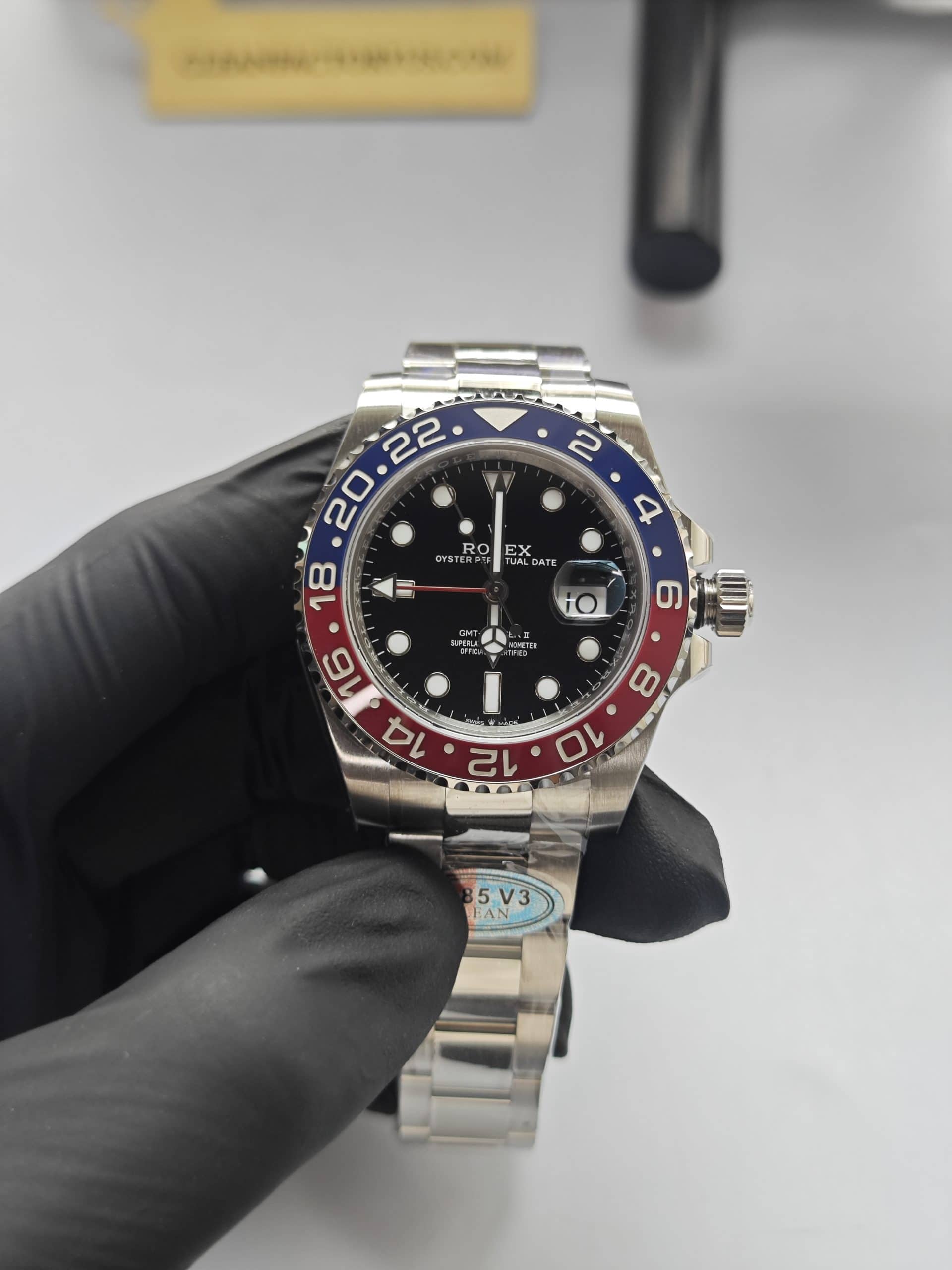 Clean Factory Rolex Gmt Master Ii 126710blro Oyster Pepsired Blue Ceramic Bezel 904l Steel Best Edition 3285 Movement