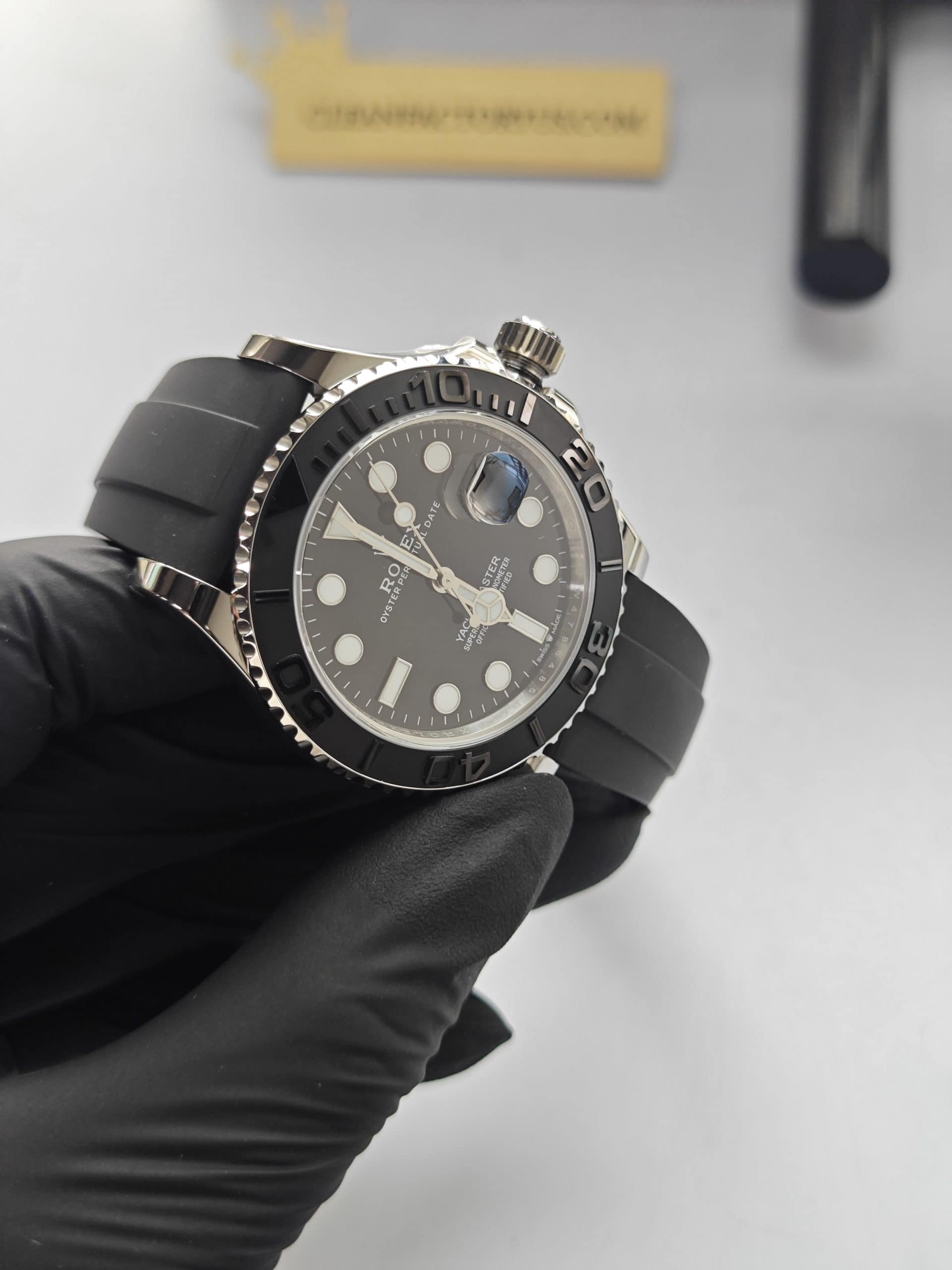 Clean Factory Rolex Yacht Master 226659 42mm Black Dial White Gold 904l Steel Rubber Strap Best Edition 3235 Movement