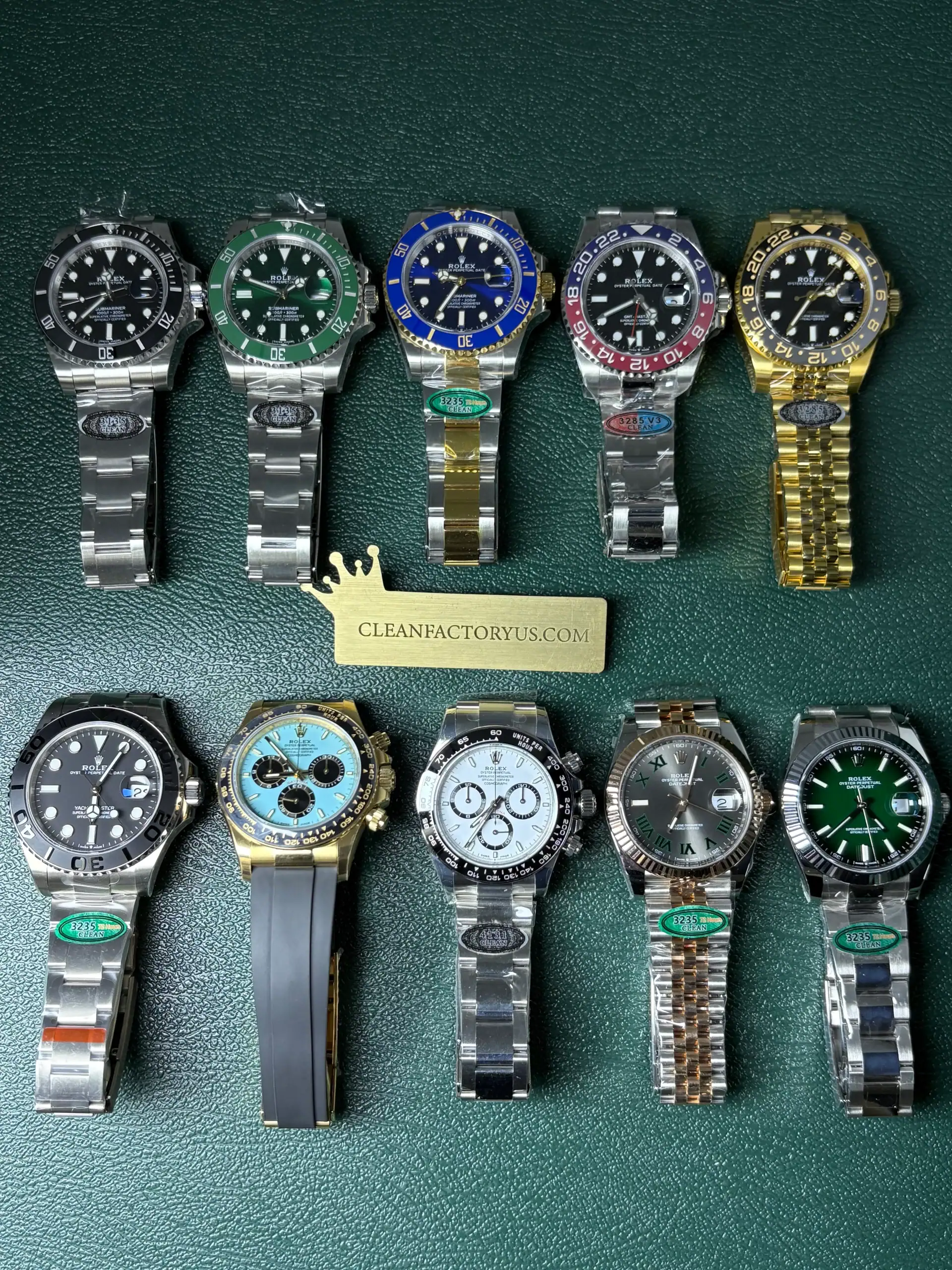 Clean Factory master watchmaking collection showing structural profile of sports references