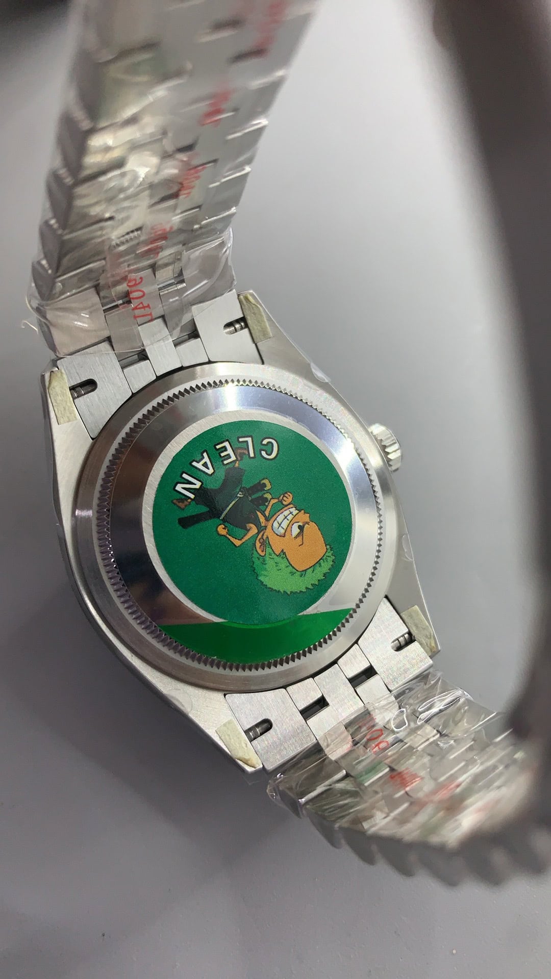 Clean Factory Datejust 36 Caseback with Green Zoro Seal and Jubilee Profile