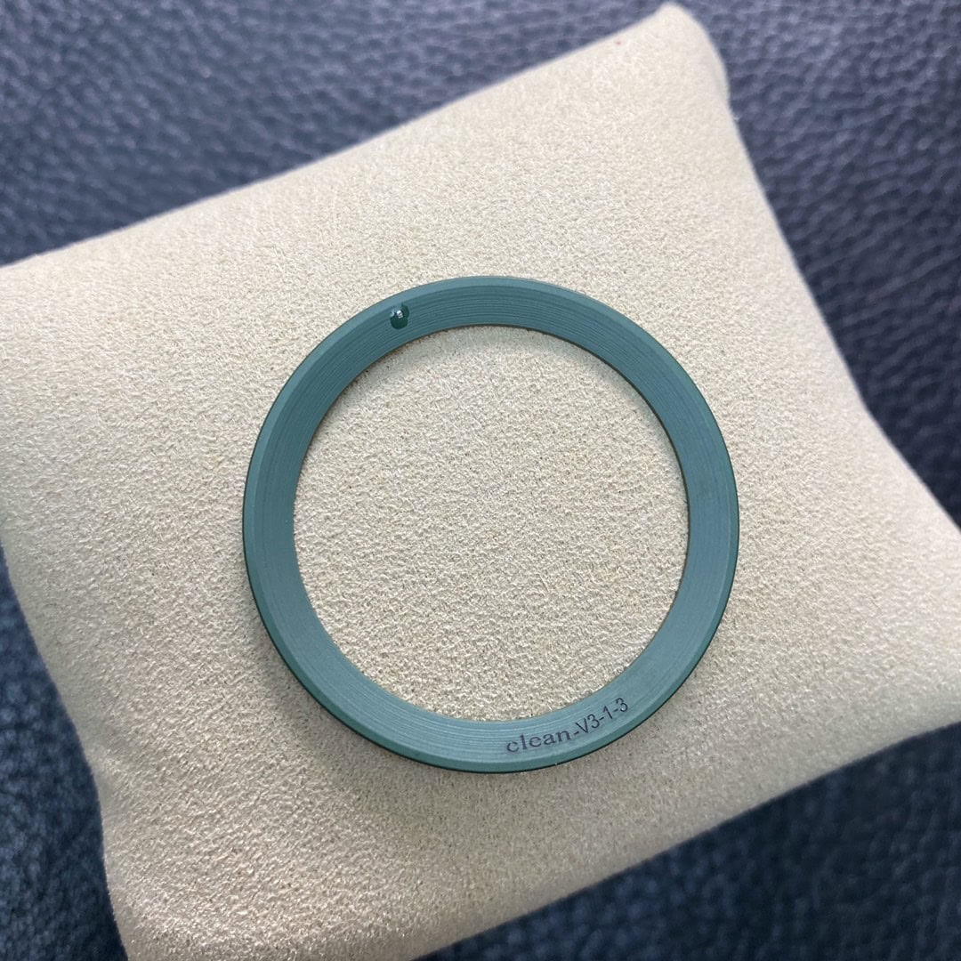 Reverse Side of Clean Factory Green Bezel with clean-V3-1-3 Hallmark