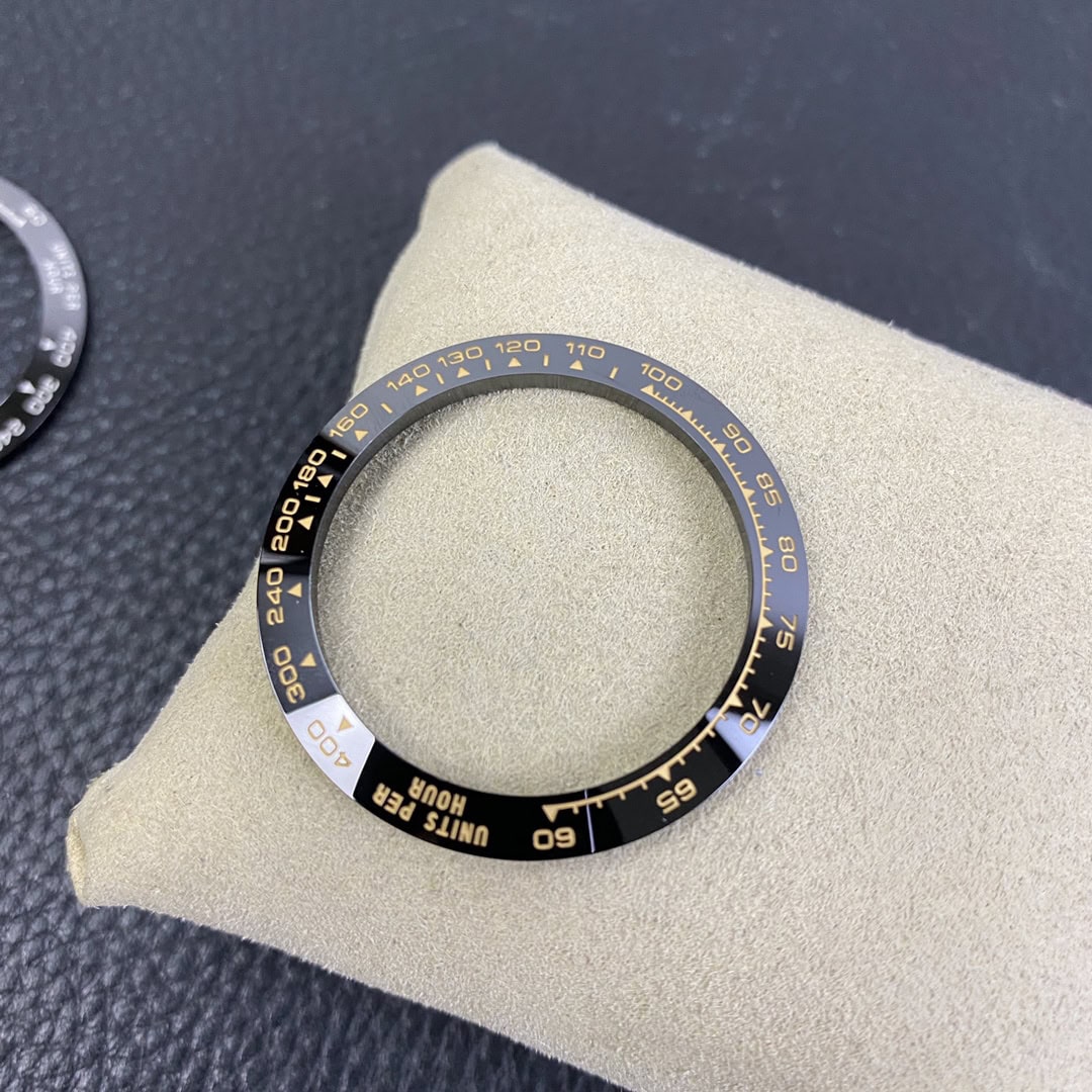 Clean Factory Daytona Black Ceramic Bezel with Rich Yellow Gold Infill