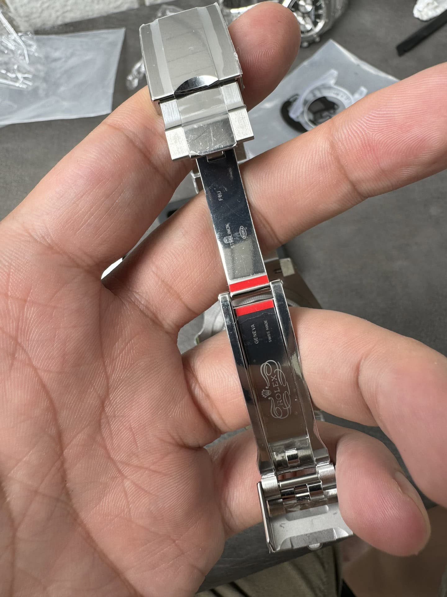 Clean Factory Clasp Blade Markings F6U Code and Bead-Blasted Bed